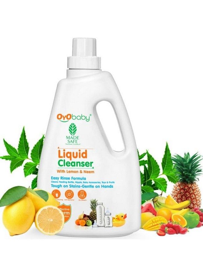 Anti Bacterial Baby Liquid Cleanser ; Kills 99.9% Germs ;Food Grade Cleanser ; Baby Bottles Cleanser ; Nipple Cleanser ; Baby Toys Cleanger ; Accessories And Vegetables Wash 1 Litter