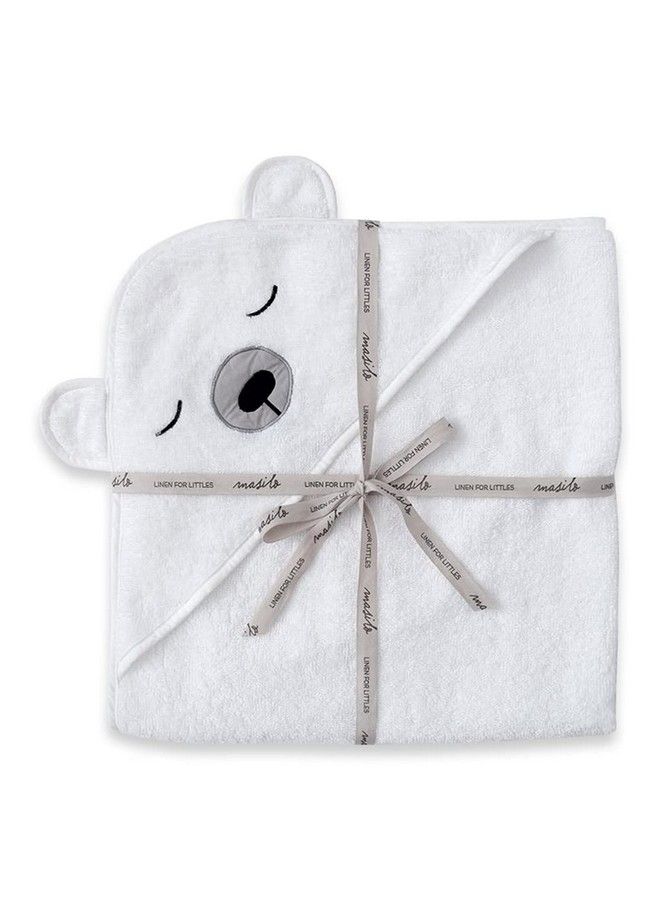 Organic Cotton Hodded Towel For 0 To 18 Months Baby Pack Of 1 Polar Bear White