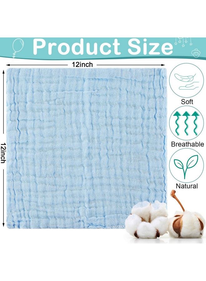30 Pcs Baby Natural Cotton Burp Cloths Baby Wipes Soft Newborn Baby Face Towel Absorbent Muslin Washcloth For Bath Shower 12 X 12 Inches