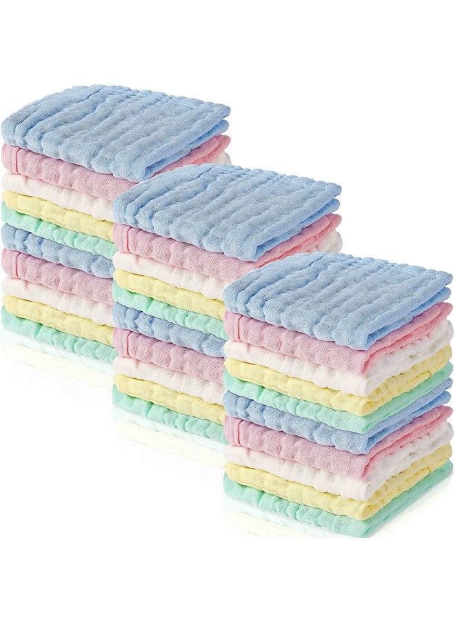 30 Pcs Baby Natural Cotton Burp Cloths Baby Wipes Soft Newborn Baby Face Towel Absorbent Muslin Washcloth For Bath Shower 12 X 12 Inches