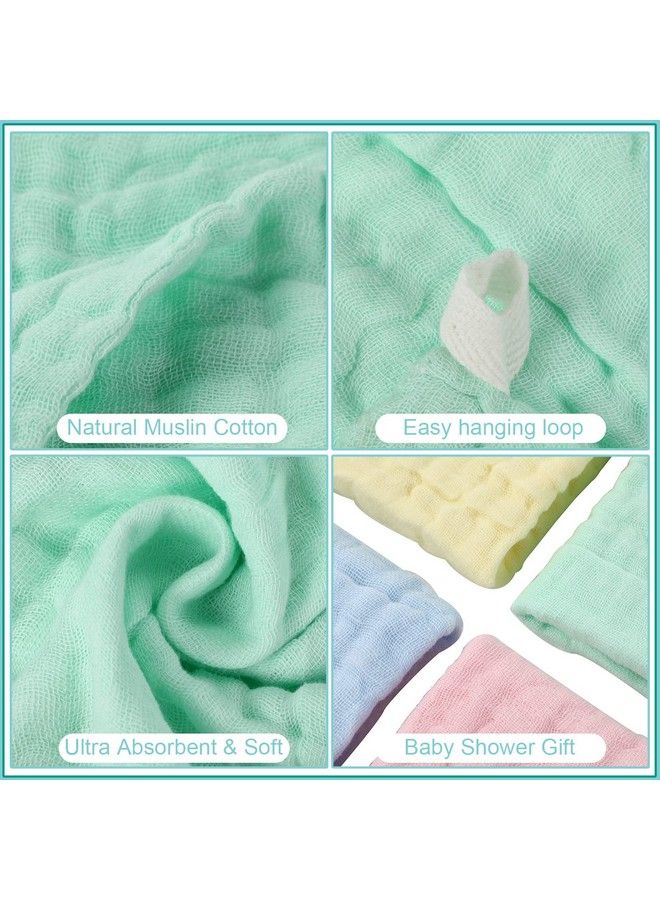 30 Pcs Baby Natural Cotton Burp Cloths Baby Wipes Soft Newborn Baby Face Towel Absorbent Muslin Washcloth For Bath Shower 12 X 12 Inches