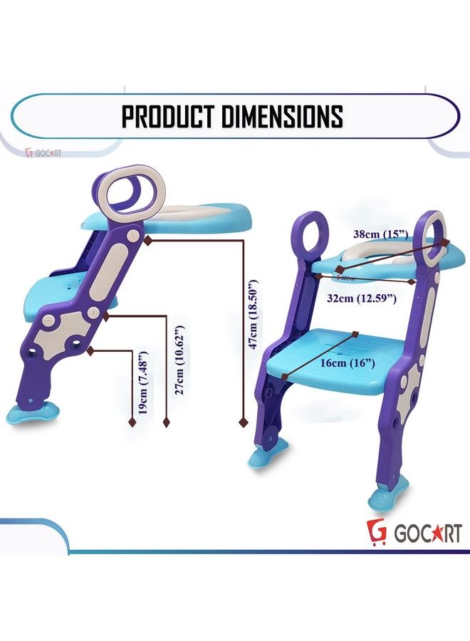 Baby Potty Training Toilet Seat Potty Chair With Adjustable Step Stool Ladder For Boys Girls Kids (Purple)