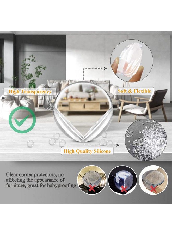 Corner Guards Clear Corner Protectors High Resistant Adhesive Gel Best Baby Proof Corner Guards Stop Child Head Injuries Tables Furniture & Sharp Corners Baby Proofing (Spherical 32 Pcs)