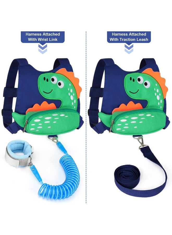 Toddler Harness Leash With Anti Lost Wrist Link Accmor Cute Dinosaur Kids Harness Children Leash For Outdoor Travel Adorable Baby Anti Lost Leash Walking Wristband Assistant Strap Keep Babies Close