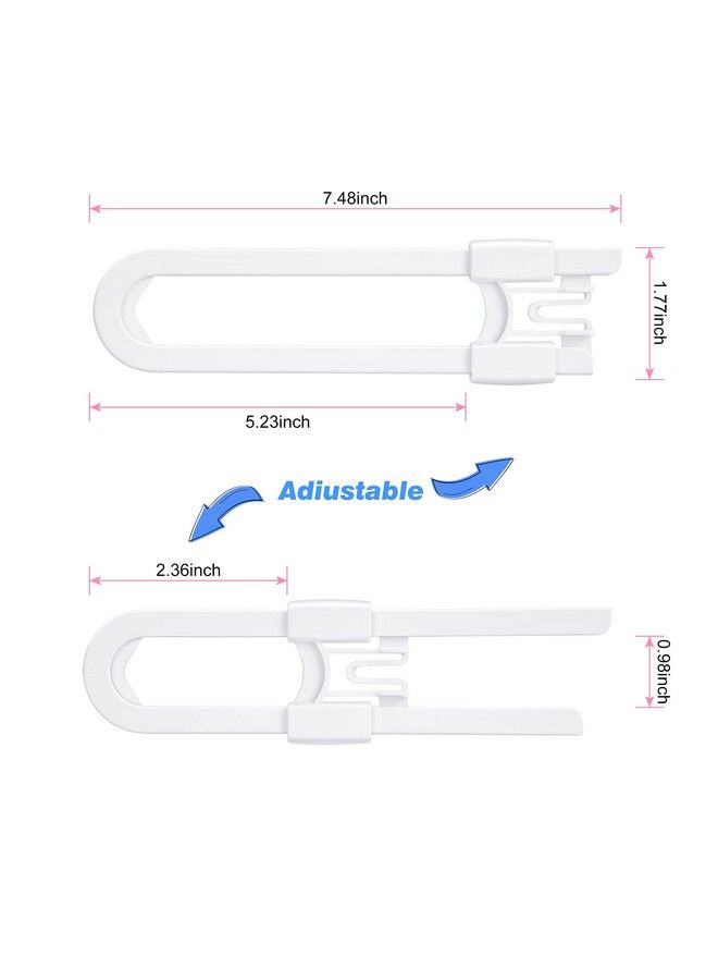 8 Pack Baby Sliding Cabinet Locks Vmaisi Adjustable U Shaped Child Safety Locks Childproof Latches For Kitchen Bathroom Storage Cupboards Doors Handles And Knobs White