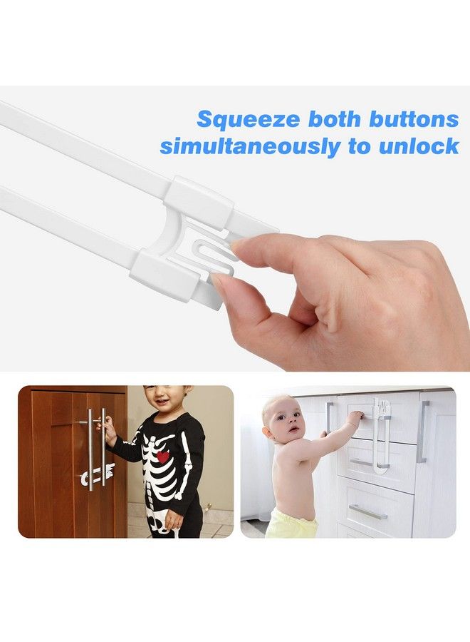 8 Pack Baby Sliding Cabinet Locks Vmaisi Adjustable U Shaped Child Safety Locks Childproof Latches For Kitchen Bathroom Storage Cupboards Doors Handles And Knobs White