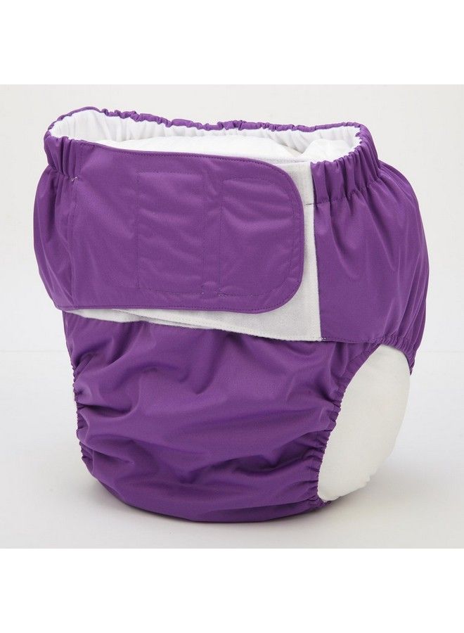 Large Teen Adult Cloth Diaper Nappy Reusable Washable For Disability Incontinence With Hook And Loop For Women (Purple (Large 26In To 50In))