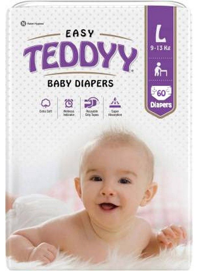 Easy Baby Diapers Large (10 12 Months) 60 Count