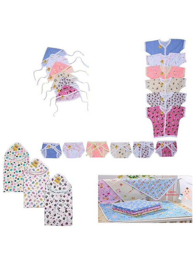 New Born Baby Combo Of 3 In 1 Daily Needs Items In Single Packet(0 3 Monthsmulticolored) Pack Of25 Items