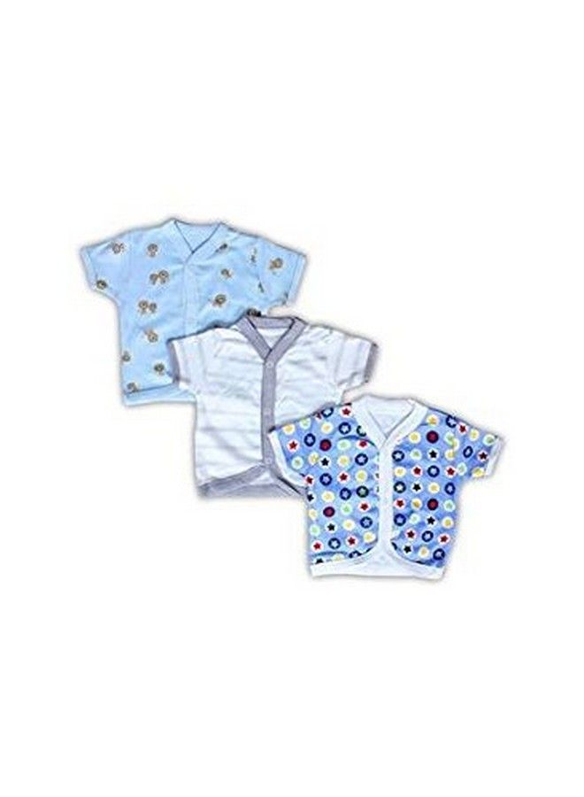 New Born Baby Combo Of 2 Items Baby White Hosiery Nappies Pack Of 10 Pcs And Baby Half Sleves Shirt Pack Of 3 Pcs (Assorted) (0 3 Month)