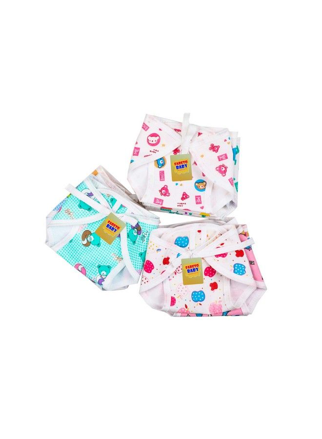 New Born Baby Double Layer 12 Cotton Nappies;Tying Langots;Cloths Nappies(Assorted)(Double Layer Cotton) (3 6 Months)