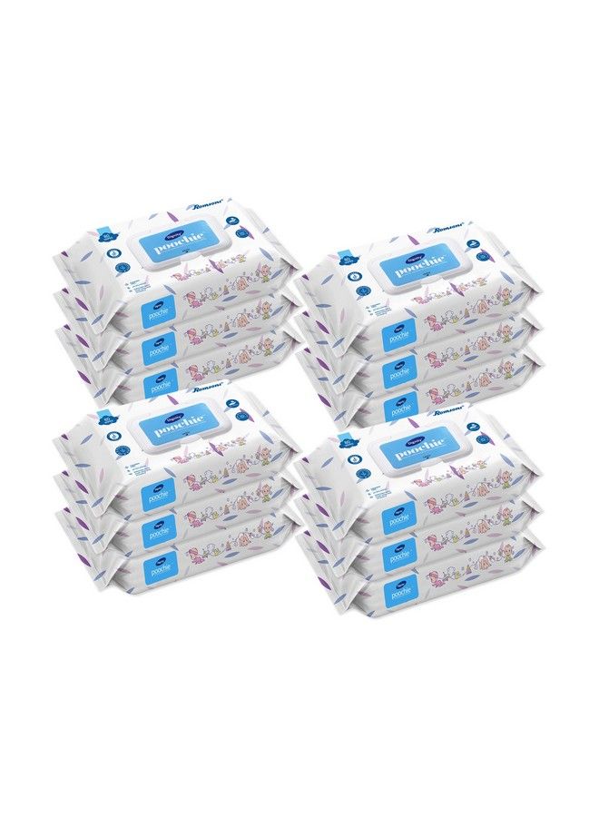 Poochie 100% Biodegradable Baby Wipes 150 X 200 Mm 80 (Clear Pack Of 12 960)