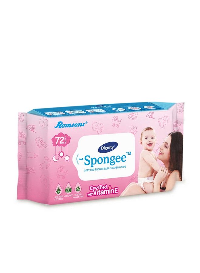 Spongee Baby Wet Wipes 150 X 200 Mm 72 Wipes;Pack (White 864 Wipes) Pack Of 12
