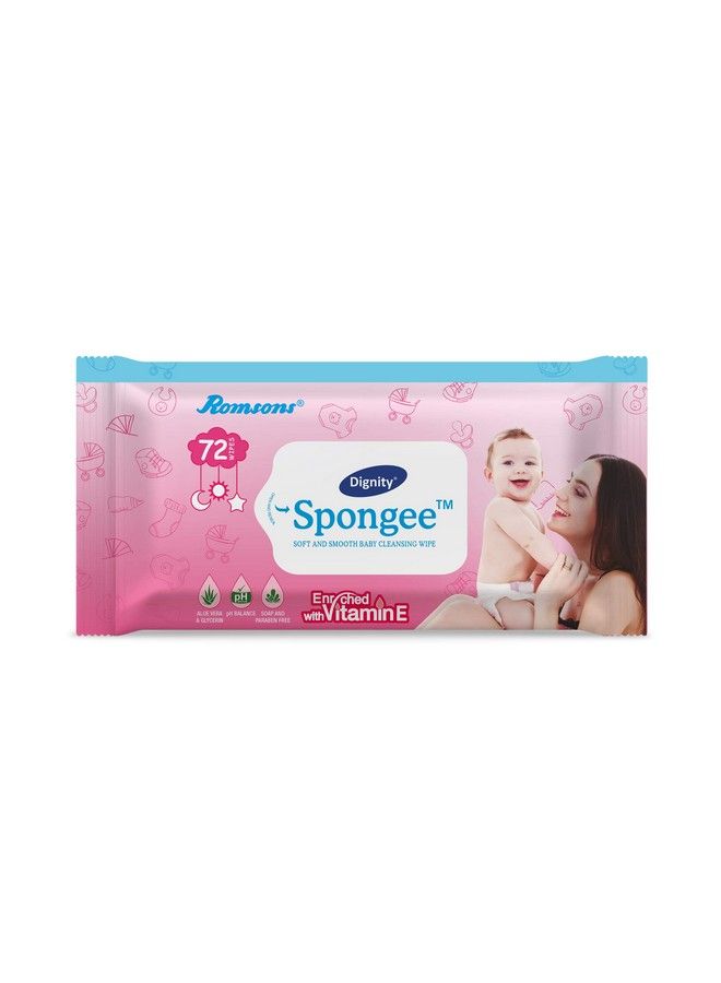 Spongee Baby Wet Wipes 150 X 200 Mm 72 Wipes;Pack (White 864 Wipes) Pack Of 12