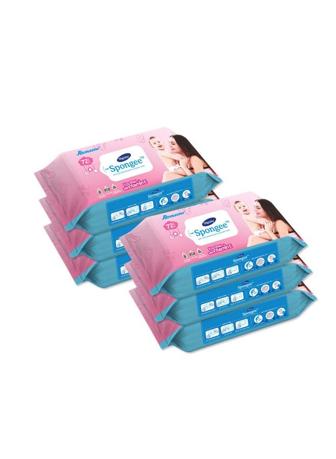 Spongee Baby Wet Wipes 150 X 200 Mm 72 Wipes;Pack (White 432 Wipes) Pack Of 6