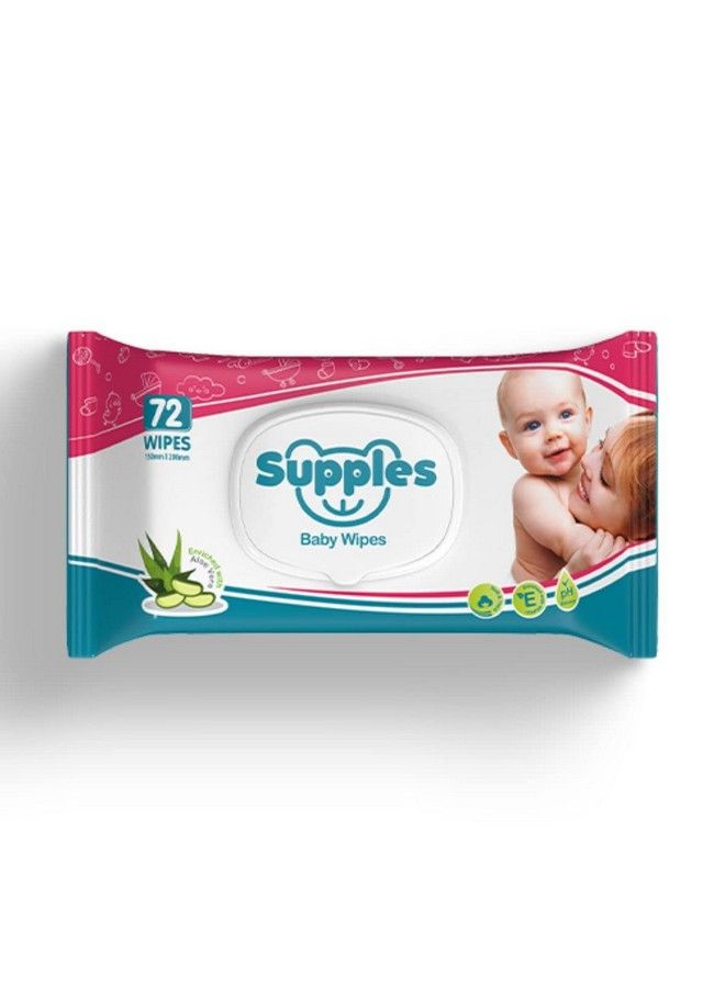 Baby Wet Wipes With Lid Enriched With Aloe Vera 72 Wipes;Pack (Pack Of 4)