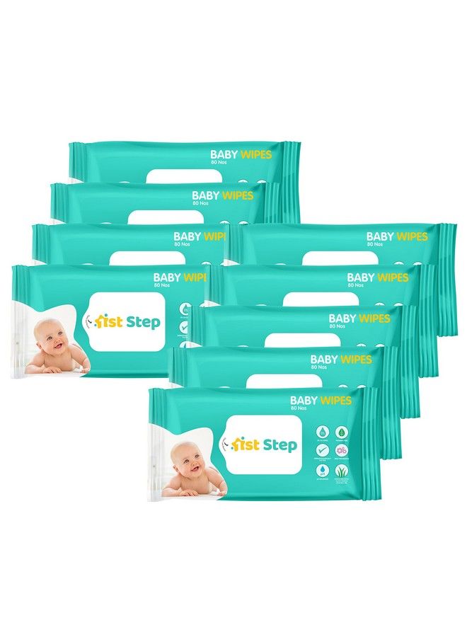 Baby Wet Wipes Enriched With Aloe Vera And Jojoba Oil (80Pcs Pack Of 9)