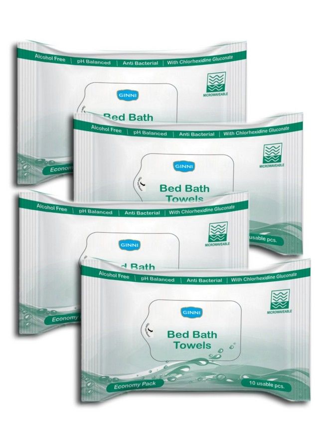 Hygiene Sponge Bed Bath Towel Wet Wipes For Adults Patients (10 Pulls;Pack Pack Of 4)