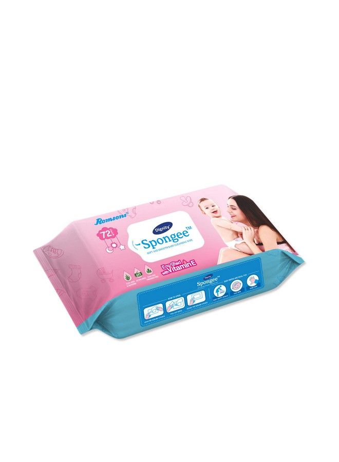 Sponge Baby Wet Wipes 150 X 200 Mm 72 Wipes;Pack (White Pack Of 3 216 Wipes)