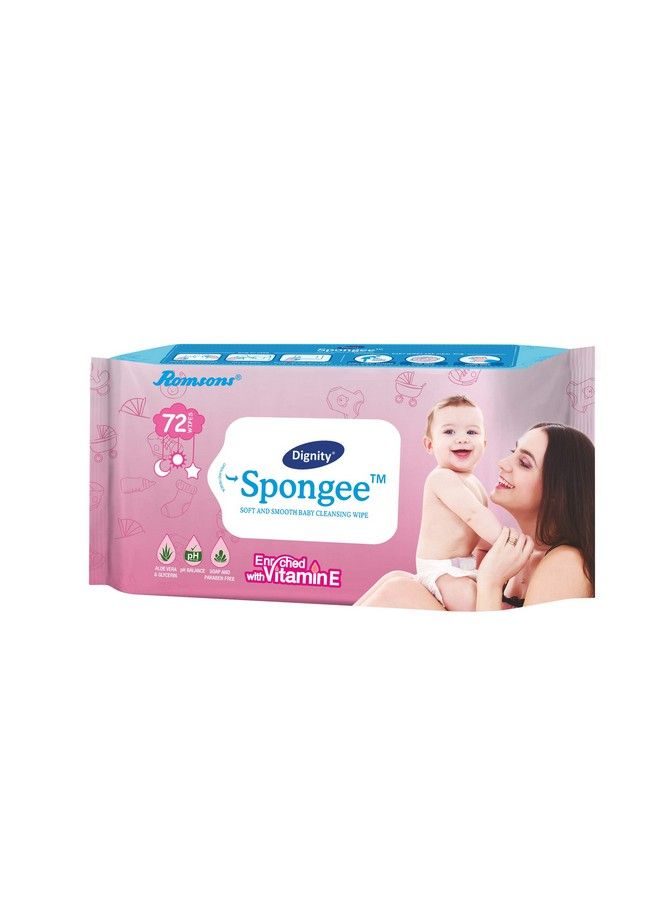 Sponge Baby Wet Wipes 150 X 200 Mm 72 Wipes;Pack (White Pack Of 3 216 Wipes)