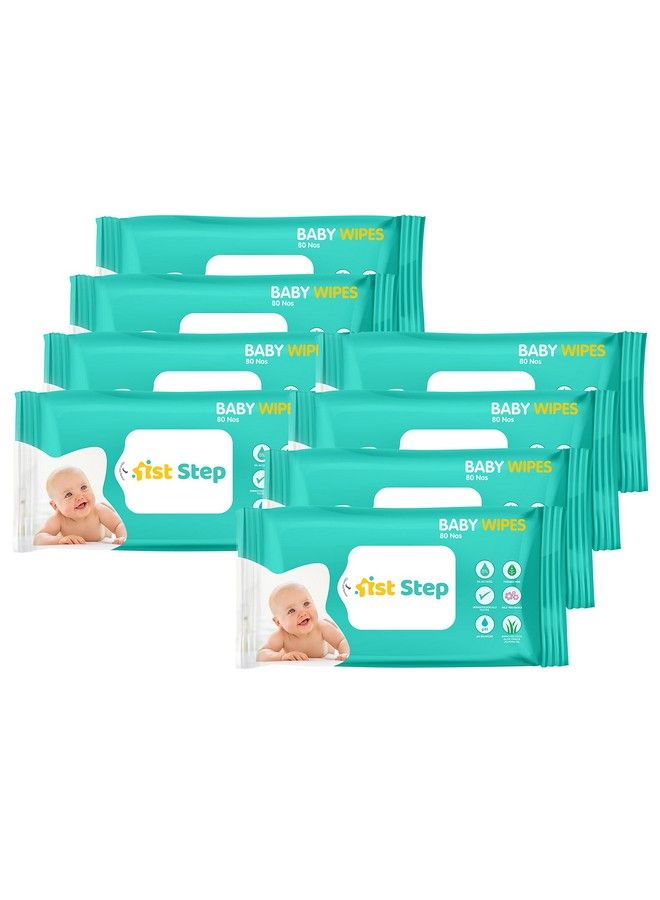 Baby Wet Wipes Enriched With Aloe Vera And Jojoba Oil (80Pcs Pack Of 8)