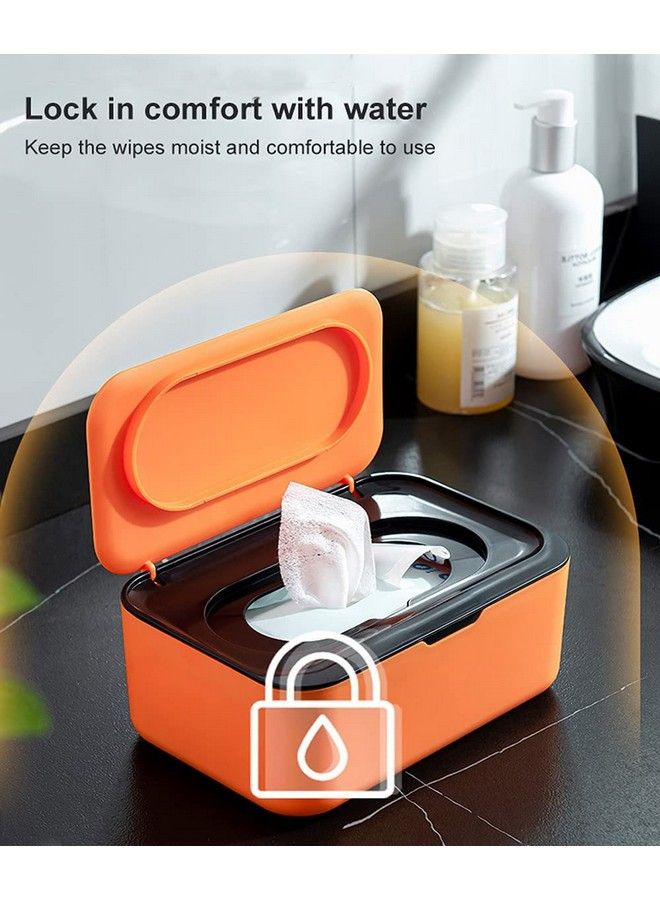 Wipes Dispenser With Silicone Non Slip Pad Large Capacity Baby Wipes Holders Case Keeps Wipes Fresh Wipes Container Dustproof Tissues Wipes Case With Lid
