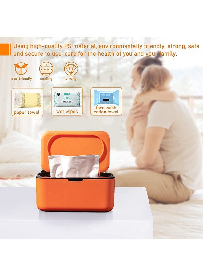 Wipes Dispenser With Silicone Non Slip Pad Large Capacity Baby Wipes Holders Case Keeps Wipes Fresh Wipes Container Dustproof Tissues Wipes Case With Lid