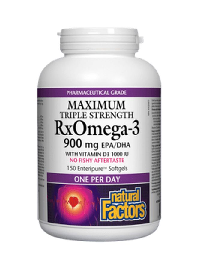 RxOmega-3 With Vitamin D3 1000 IU 900 mg - 150 Softgels