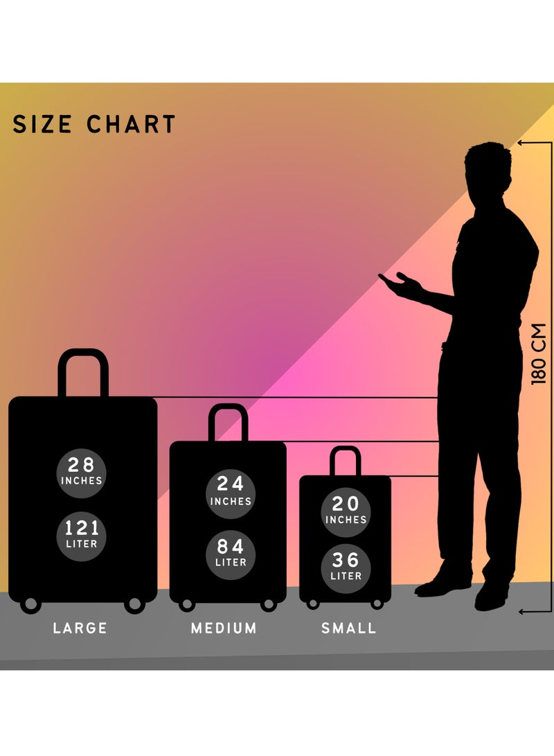 Reflection 24 Inch ABS and Polycarbonate Suitcase Lightweight Hardside Abstract Print Series Travel Luggage Trolley with 84L Storage Capacity 4 Spinner Wheels and TSA Lock Multicolor