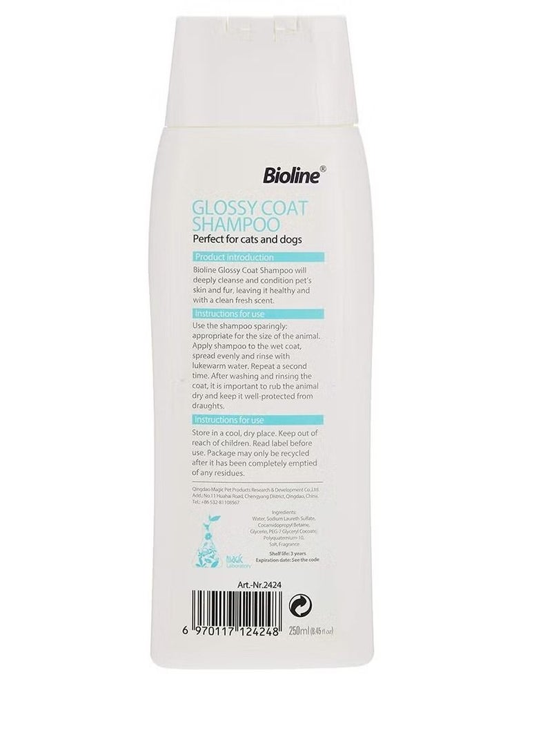 Bioline Glossy Coat Shampoo For Dogs and Cats 250ml