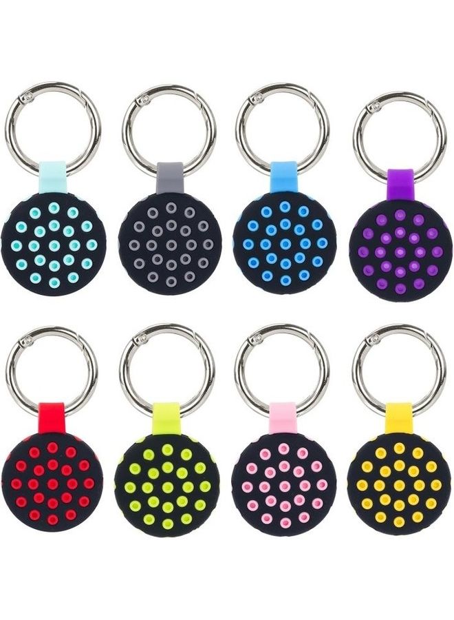 Dot Anti-Scratch Shockproof Silicone Protective Cover Case with Keychain Hook Loop For Apple AirTag Yellow/Black