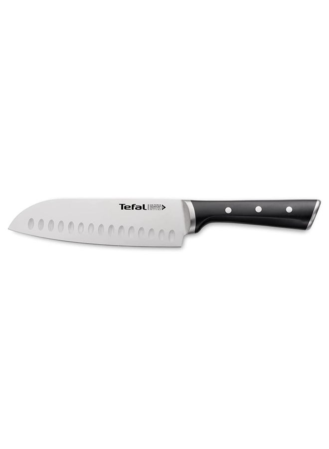 TEFAL Ice Force Santoku Knife | 18 Cm | Kitchen Knife | German Stainless Steel Blade | Long-Lasting Cutting Performance and Sharpness | Dishwasher safe | Silver/Black | K2320614 Black 18cm