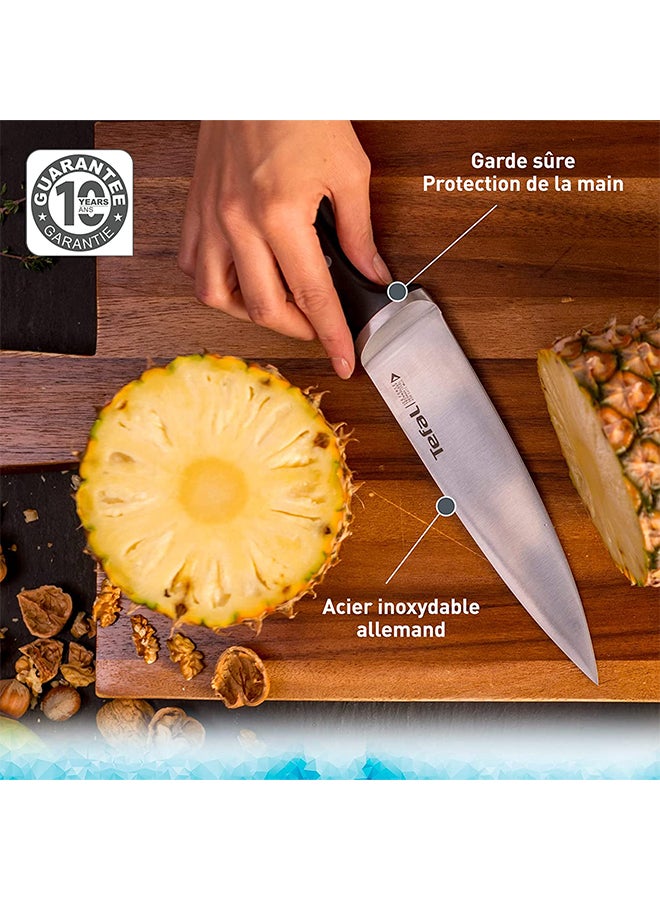 TEFAL Ice Force Santoku Knife | 18 Cm | Kitchen Knife | German Stainless Steel Blade | Long-Lasting Cutting Performance and Sharpness | Dishwasher safe | Silver/Black | K2320614 Black 18cm
