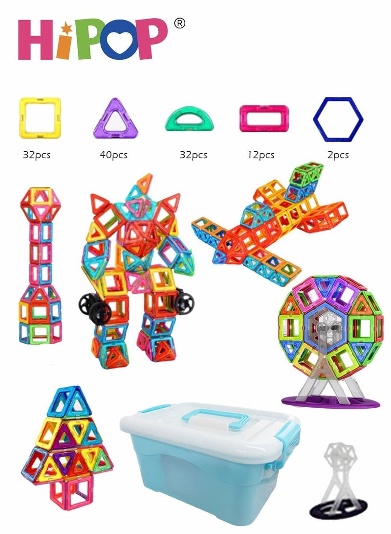 118 Pieces Magnetic Blocks Set,with Storage Box,DIY Educational Toys