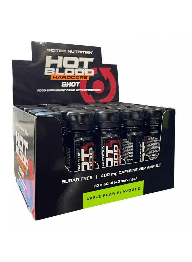 Hot Blood Shots Pre Workout 20 Shots in One Box
