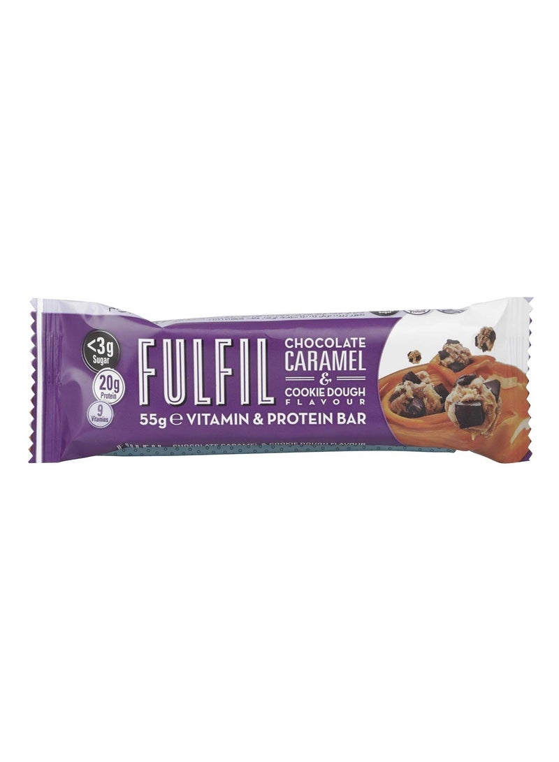 Protein Bar 15 X 55G Bars Chocolate Caramel & Cookie Dough Flavour 20G High Protein, 9 Vitamins, Low Sugar