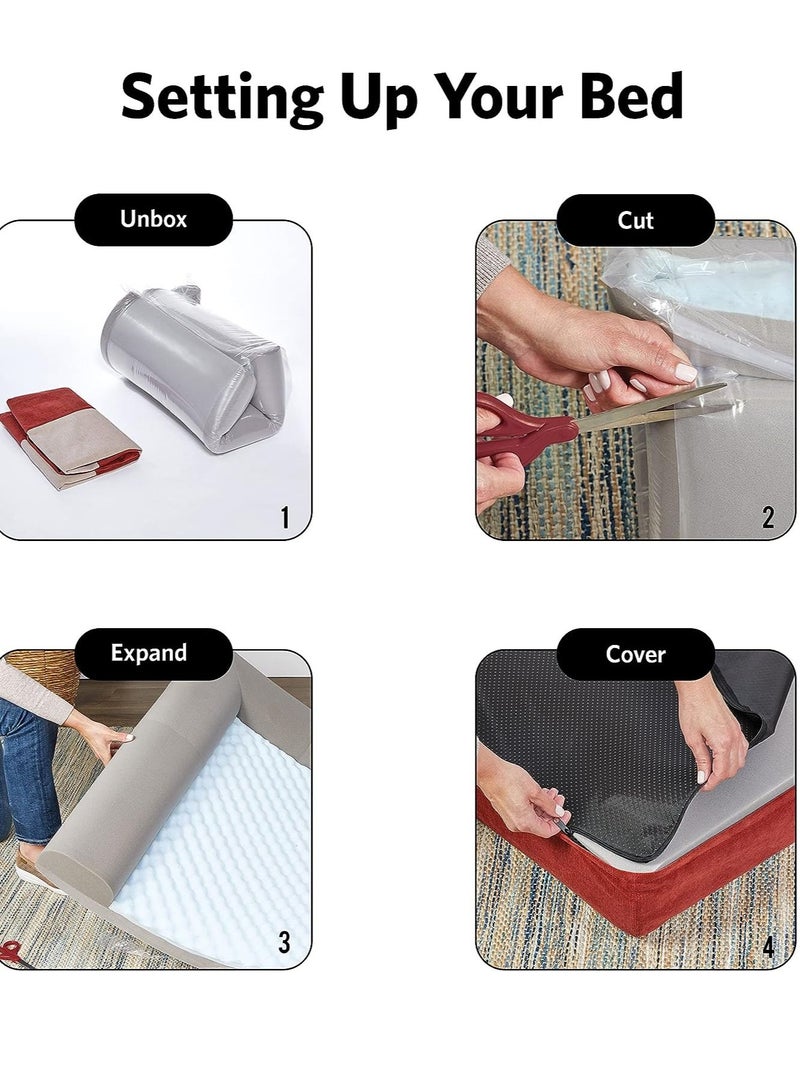 Signature Quiet Time Memory Foam Sofa Bed For Dogs Red