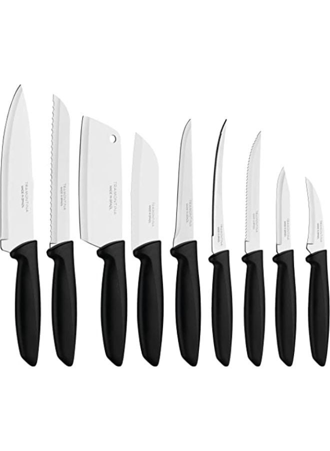 9 pcs Knife Set Stainless Steel Sharp Professional Kitchen Chef Cooking Knives set with Black