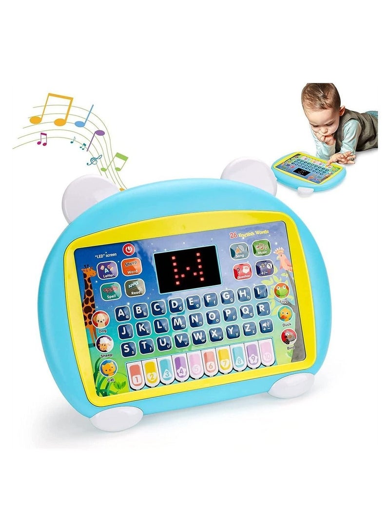 Kids Early Educational Toy, Kid Tablet Toddler Learning Pad Interactive Music, Piano, ABC, Numbers, Words, Spell, Animals, for Boys, Girls