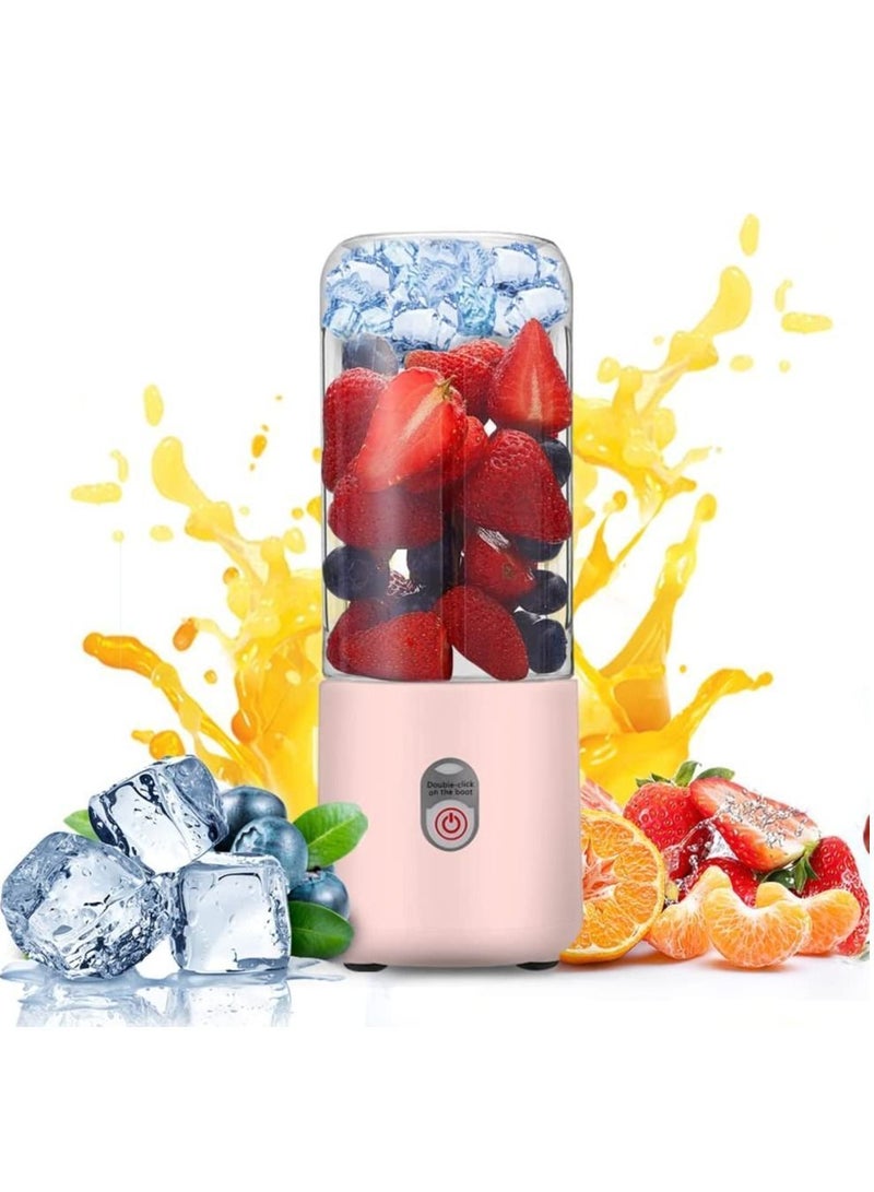 Powerful Mini Blender with 6 Blades,Portable USB Rechargeable Fruit Juice Mixer, Personal Size for Smoothies and Shakes Juicer Cup Travel 500ML,Fruit Juice, Milk