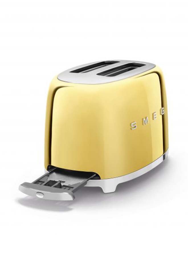 50's Retro Style Aesthetic 2 Slice Toaster 950 W 1035 W TSF01GOAU Gold