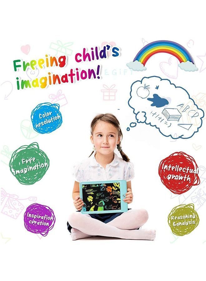 LCD Writing Tablet 10 Inch Colorful Doodle Board Electronic Drawing for Kids Educational and Learning Toys Gifts 3 4 5 6 7 Year Old Boys Girls(Blue)