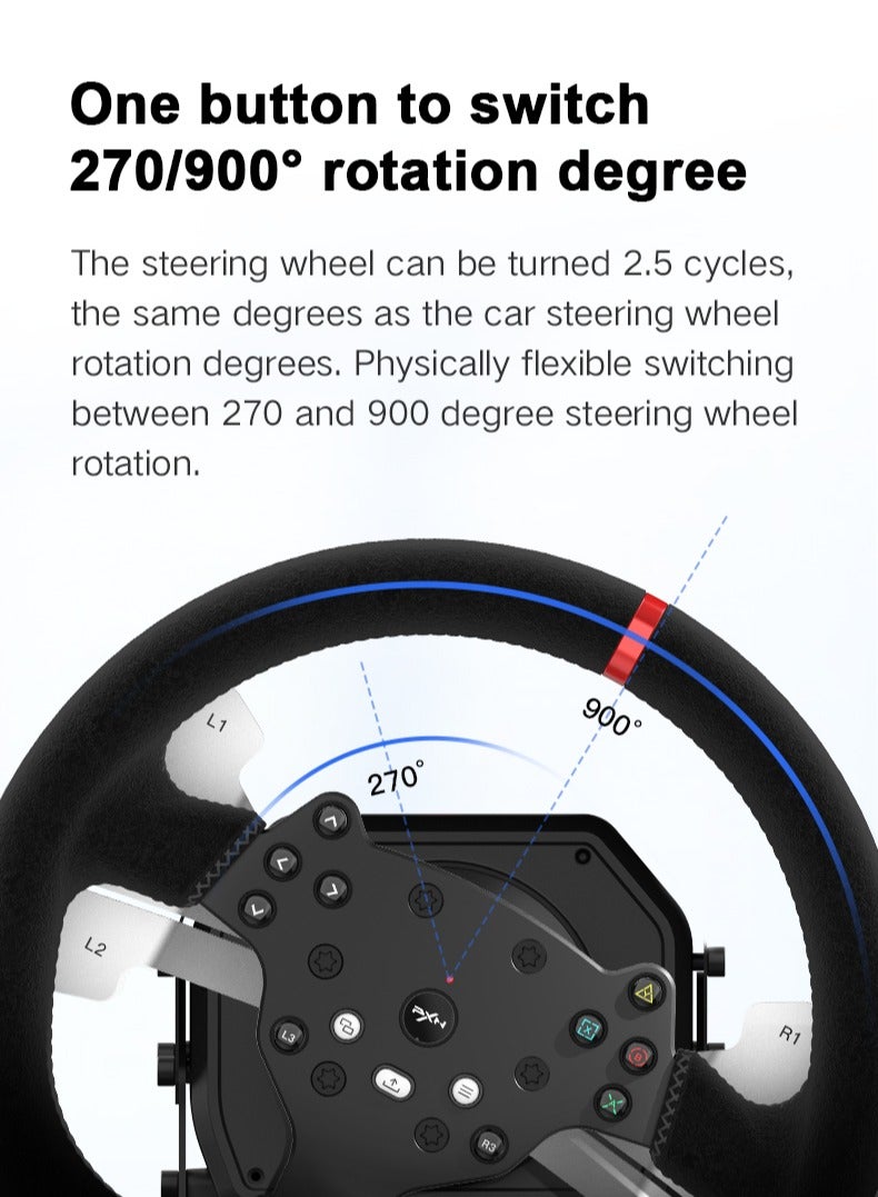 FFB Racing Steering Wheel with Pedals & Shifter