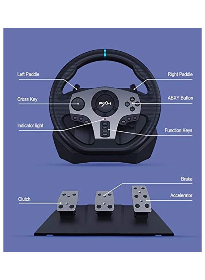 PXN V9 Racing Wheel Steering Wheel Driving Wheel 270°/ 900° PS4 Steering Wheel Dual-Motor Feedback Driving with Pedals and Shifter game racing wheel for PS4 PC Xbox One Xbox Series S/X Nintendo Switch