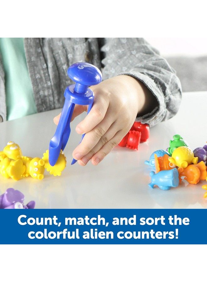 Grab & Sort Fine Motor Alien Counters 37 Pieces Ages 3+ Toddler Learning Toys Math Counters For Kids Stem Toys For Kids Preschool Must Haves Math Manipulatives