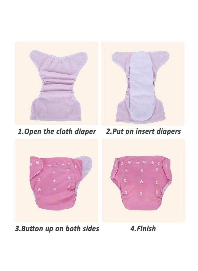 Baby Cloth Diapers Washable Reusable Diapers For Baby Girls And Boys One Size Adjustable 7 Pack With 7 Inserts And 1 Storage Bag