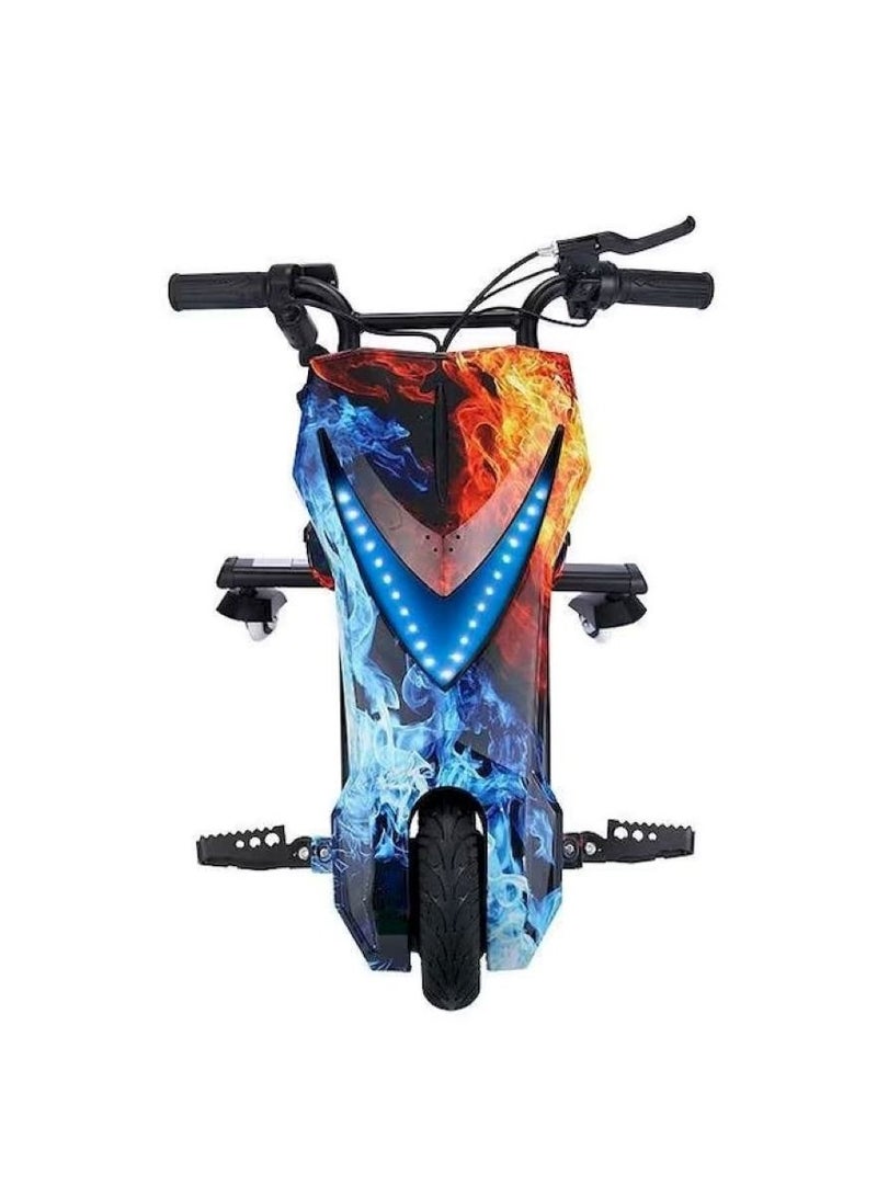 3 Wheel 36 V Electric Drifting Scooter 360 Degree Rotation with LED Light Comfortable Seat Flame Colour