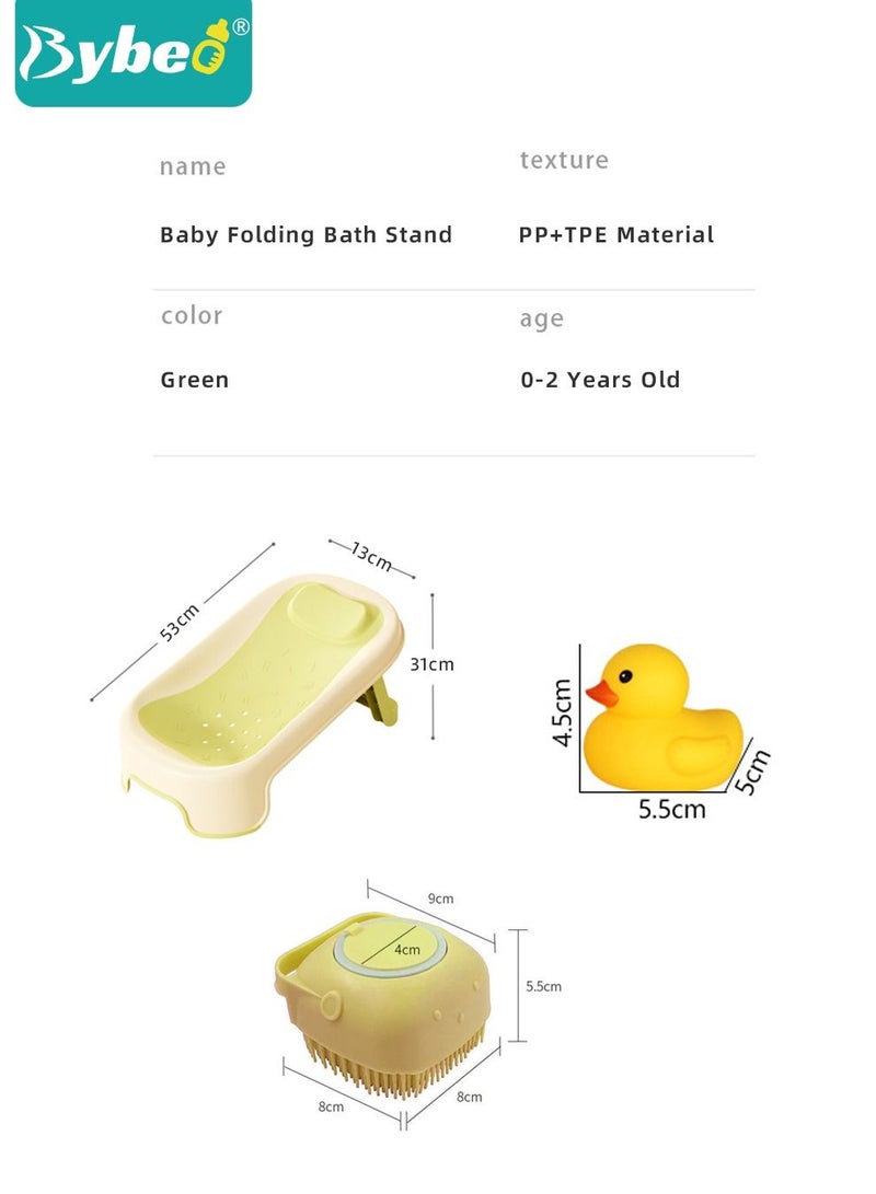 7 PCS Baby Bath Chair Infant Bather Support With Hair Washing Shampoo Cup + Brush + 4 Ducks For Newborn to Toddler Use in the Sink or Bathtub