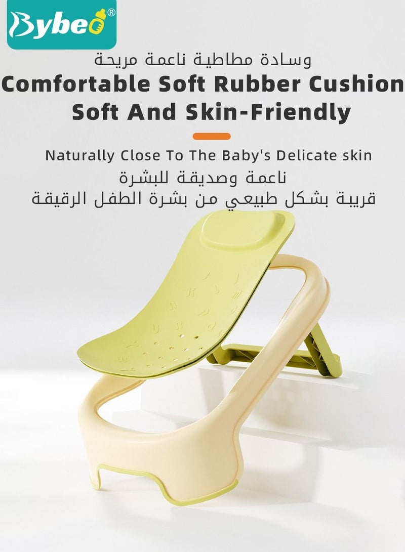 7 PCS Baby Bath Chair Infant Bather Support With Hair Washing Shampoo Cup + Brush + 4 Ducks For Newborn to Toddler Use in the Sink or Bathtub