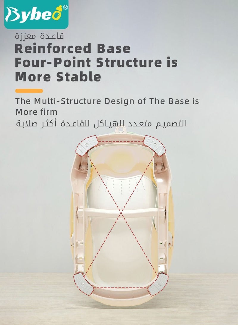 Foldable Baby Bath Chair, With Washing Hair Shower Shampoo Cup, For Newborn to Toddler, Infant Bather Support Use in the Sink or Bathtub, Includes 3 Reclining Positions